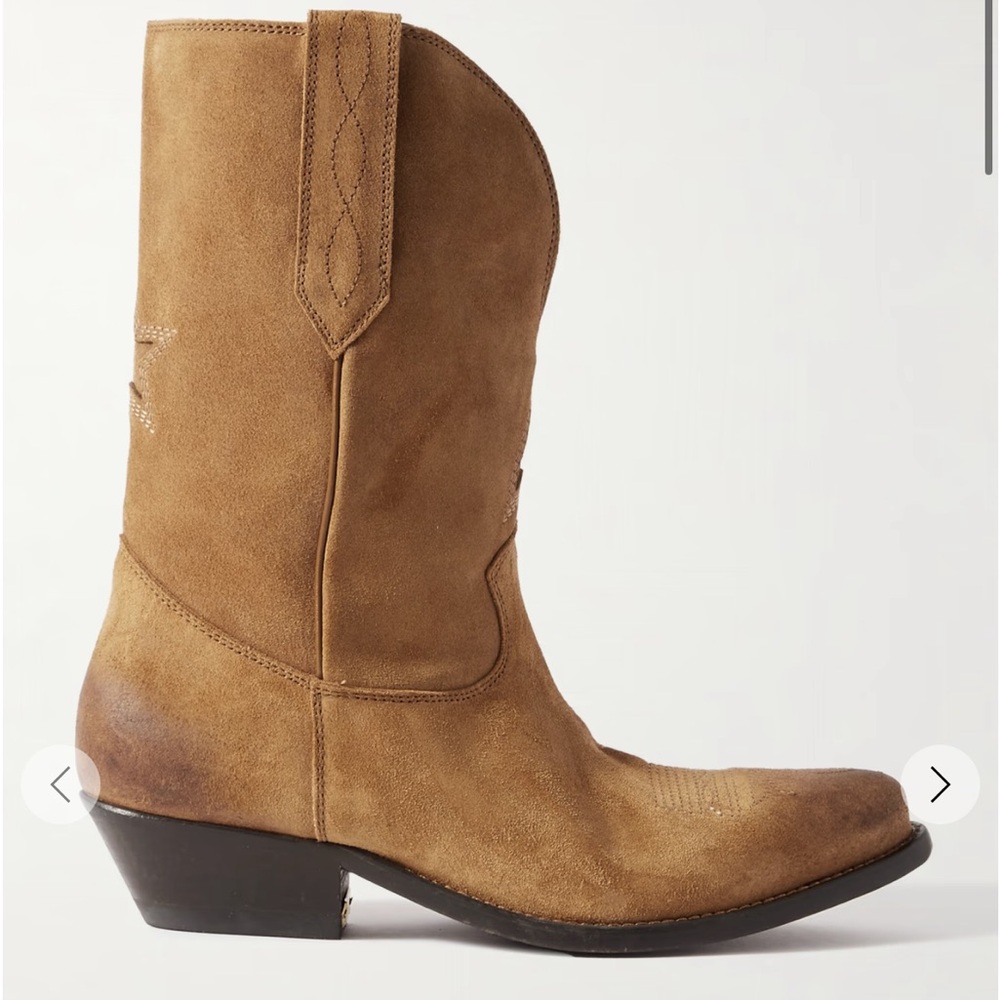GOLDEN GOOSE
Low Wish Star suede cowboy boots Size 36